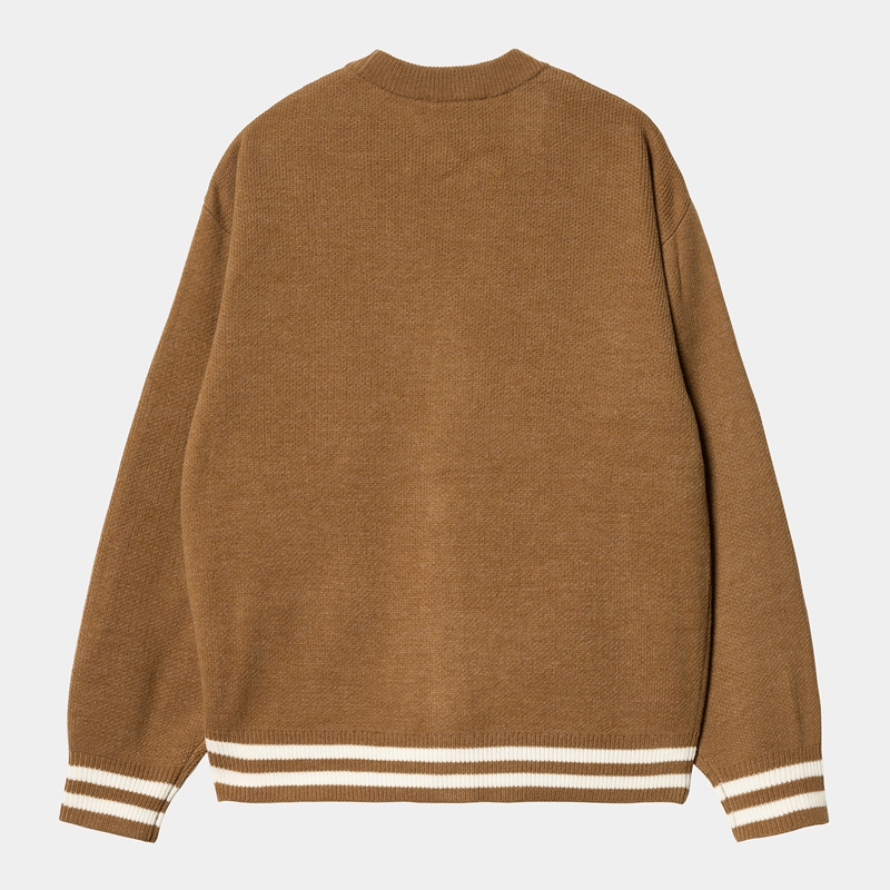 Kurtki Carhartt Brown Ducks Cardigan Męskie Brązowe | VSB-895612