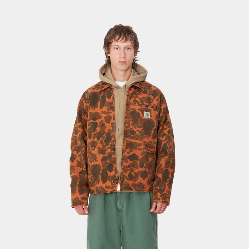 Kurtki Carhartt Duck Detroit Męskie Ciemny Brązowe | YMA-704195