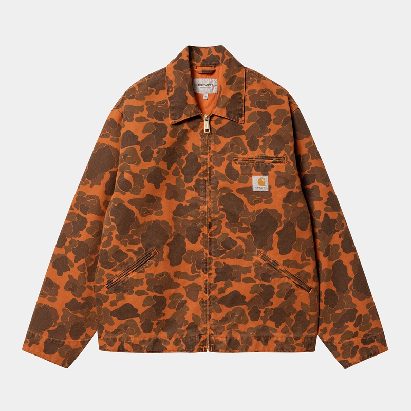 Kurtki Carhartt Duck Detroit Męskie Ciemny Brązowe | YMA-704195