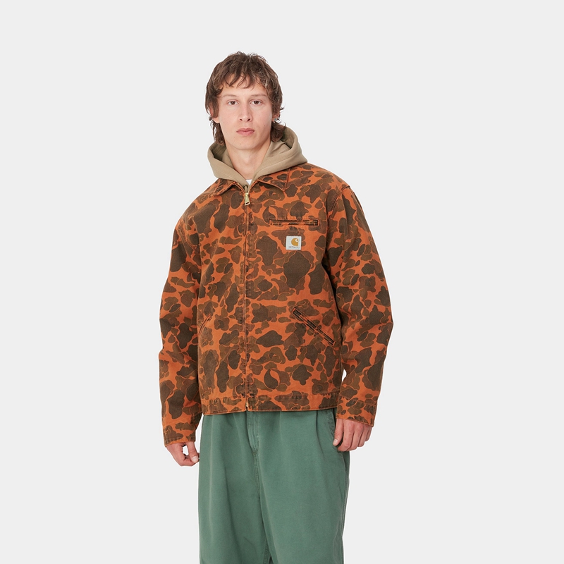 Kurtki Carhartt Duck Detroit Męskie Ciemny Brązowe | YMA-704195