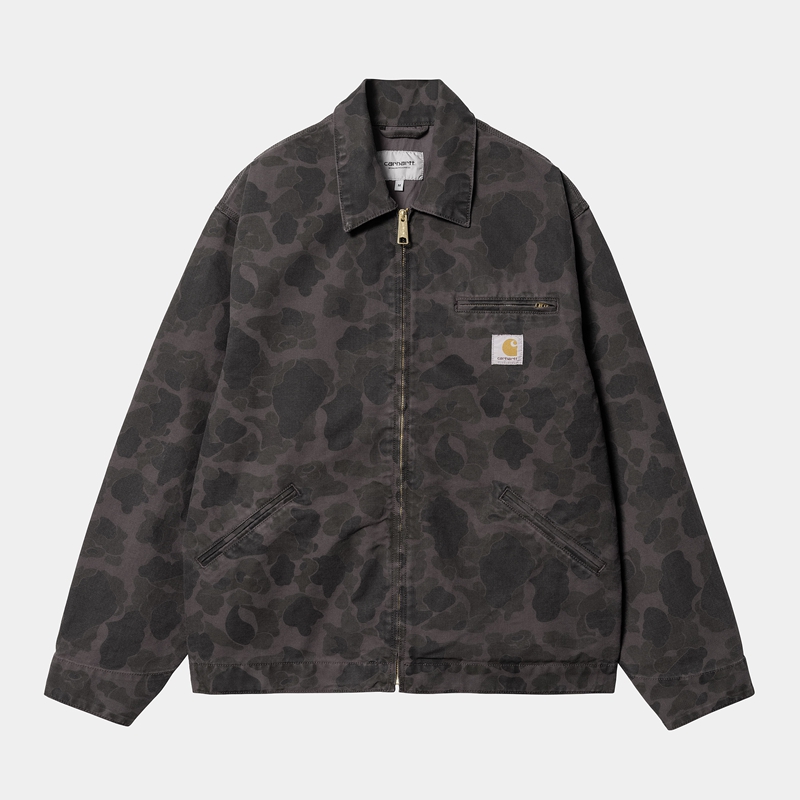 Kurtki Carhartt Duck Detroit Męskie Czarne | UQX-901582