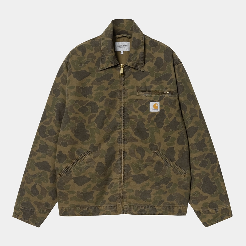 Kurtki Carhartt Duck Detroit Męskie Oliwkowe | LYG-016459