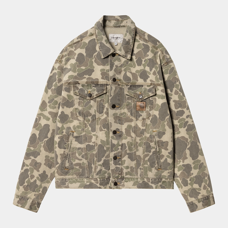 Kurtki Carhartt Duck Helston Męskie Oliwkowe | AFU-435160