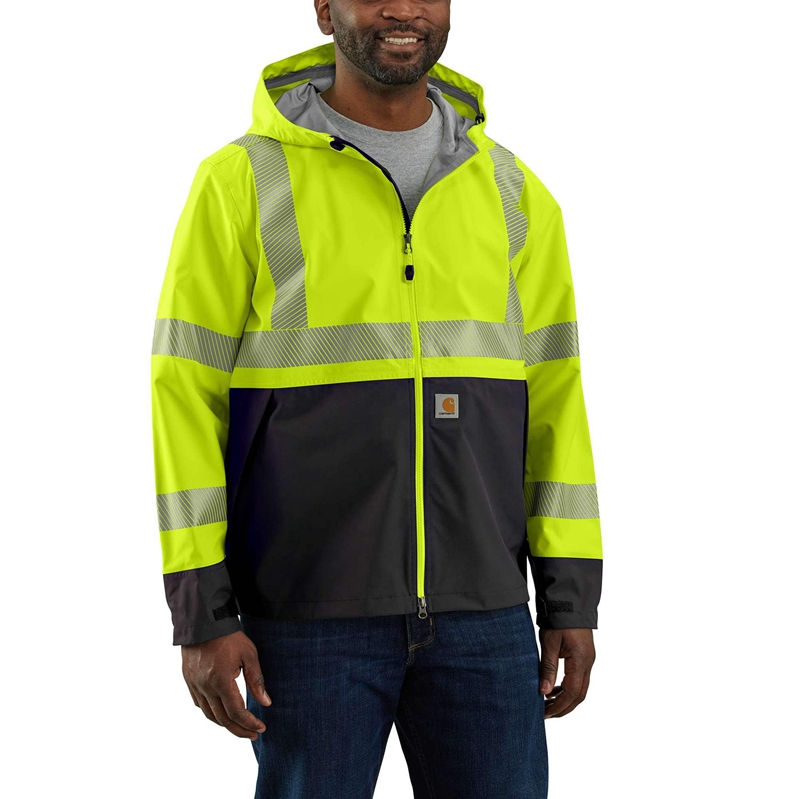 Kurtki Carhartt High-Visibility Storm Defender® Loose Fit Lightweight Class Męskie Głęboka Zielone | FZP-362417