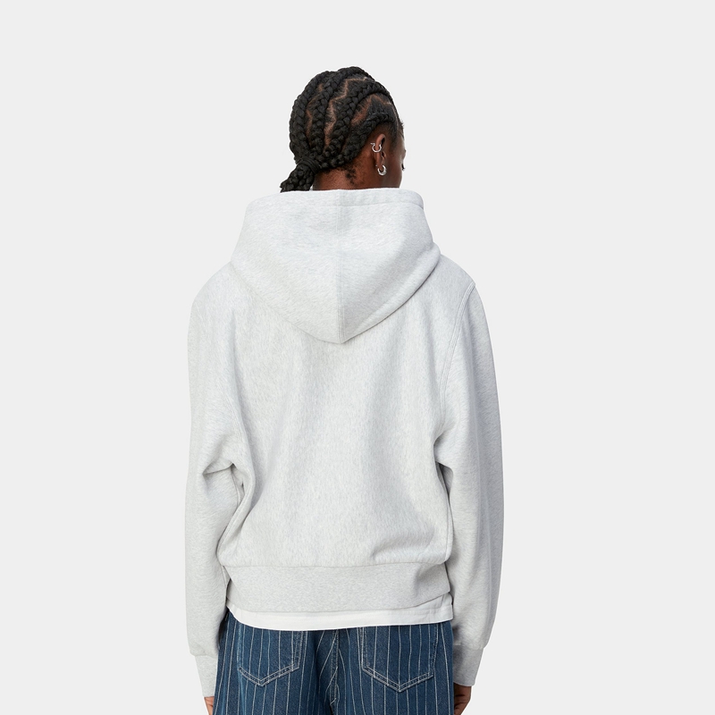 Kurtki Carhartt Hooded American Script Damskie Białe | BVF-407832