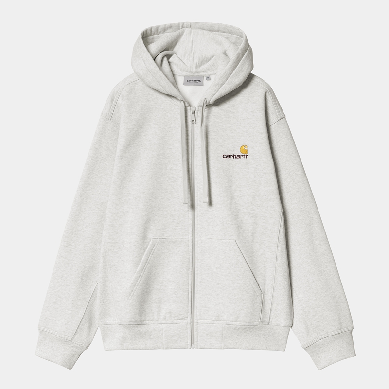 Kurtki Carhartt Hooded American Script Męskie Szare | HLS-721694