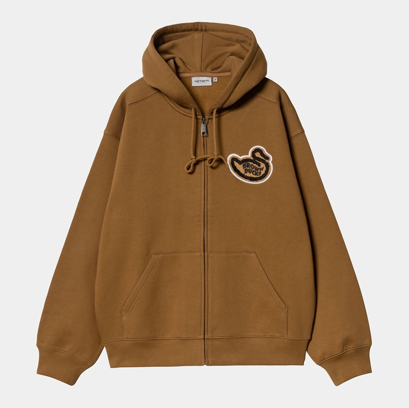 Kurtki Carhartt Hooded Brown Ducks Męskie Brązowe | INS-791263