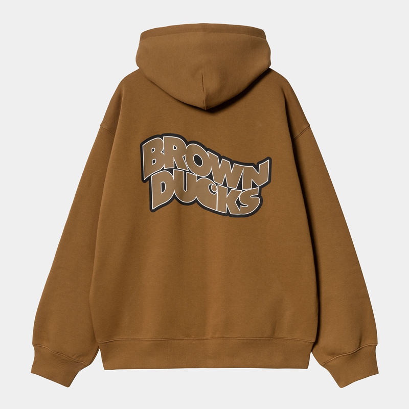 Kurtki Carhartt Hooded Brown Ducks Męskie Brązowe | INS-791263