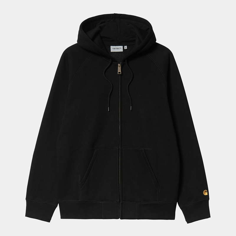 Kurtki Carhartt Hooded Chase Męskie Czarne | TKS-547032