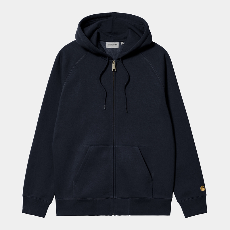 Kurtki Carhartt Hooded Chase Męskie Czarne | ZTV-312876