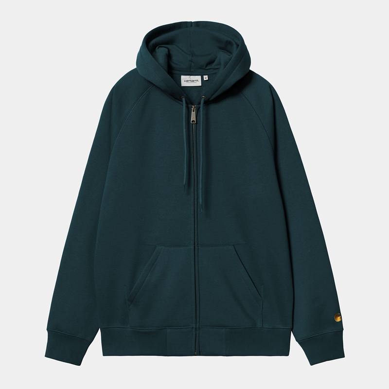 Kurtki Carhartt Hooded Chase Męskie Paw Niebieskie | BHW-726014