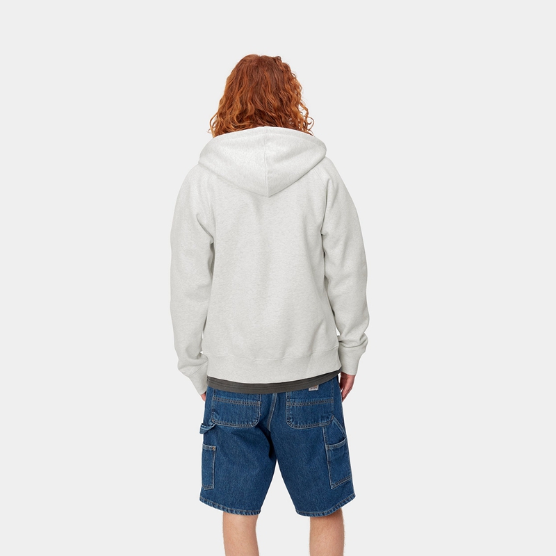 Kurtki Carhartt Hooded Chase Męskie Szare | VDI-028743