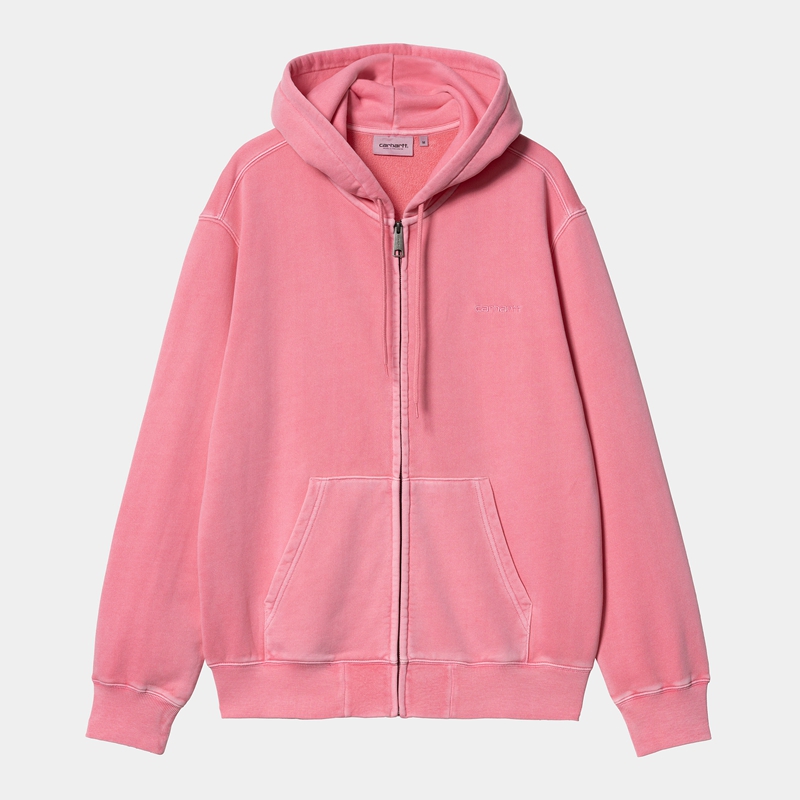 Kurtki Carhartt Hooded Duster Script Męskie Różowe | LHS-249638