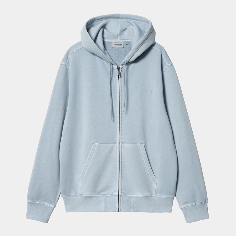 Kurtki Carhartt Hooded Duster Script Męskie Niebieskie | BMW-503761