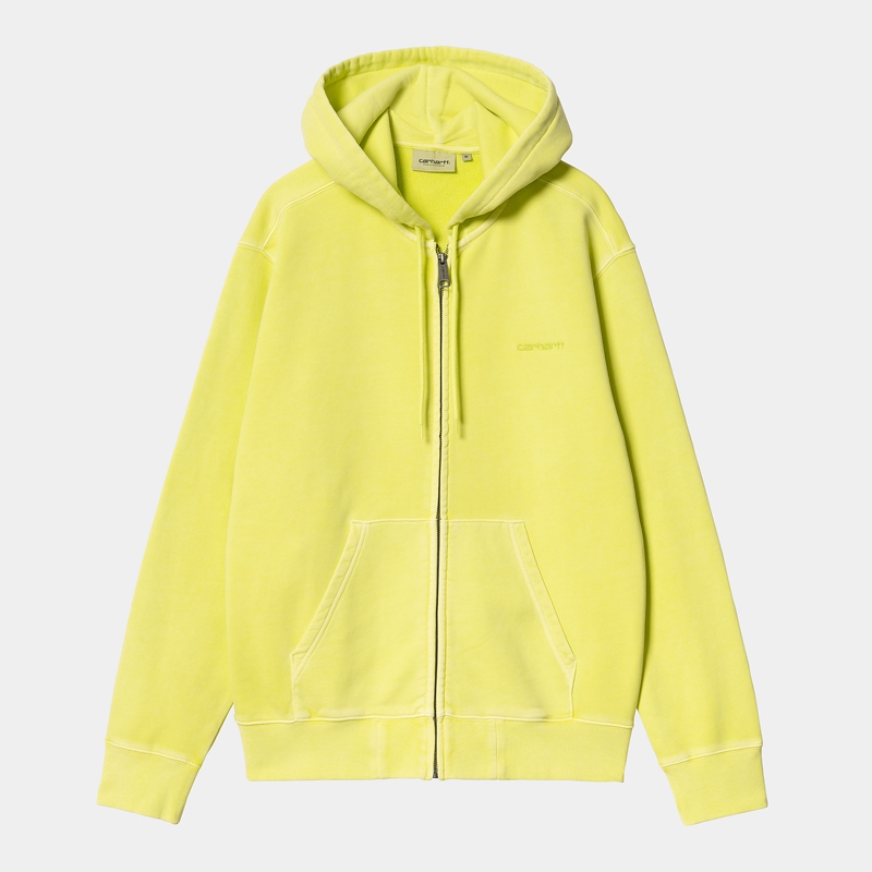 Kurtki Carhartt Hooded Duster Script Męskie Żółte | TFG-709546