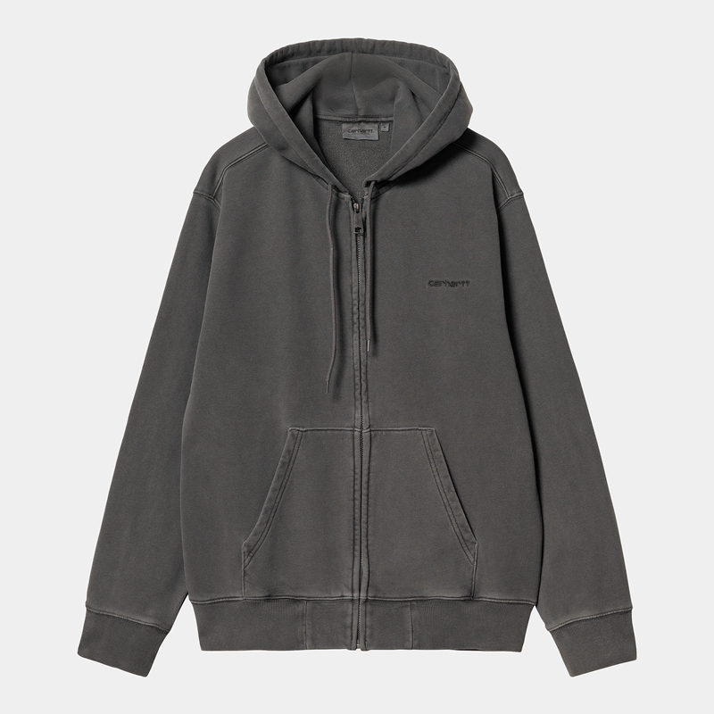 Kurtki Carhartt Hooded Duster Script Męskie Ciemny Szare | AZN-650742