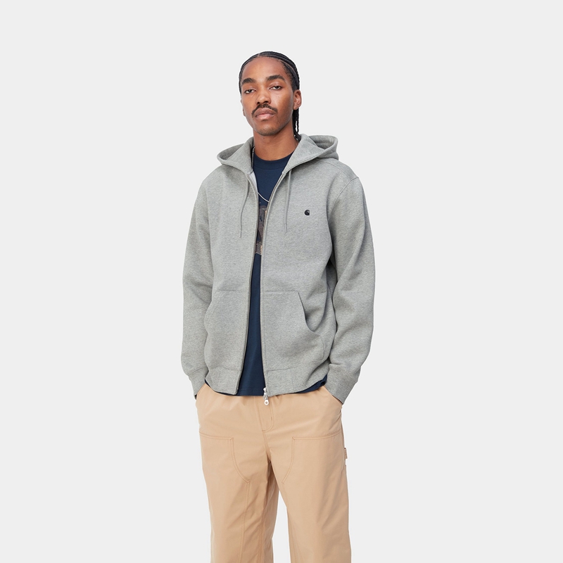 Kurtki Carhartt Hooded Madison Męskie Szare | KSX-209817