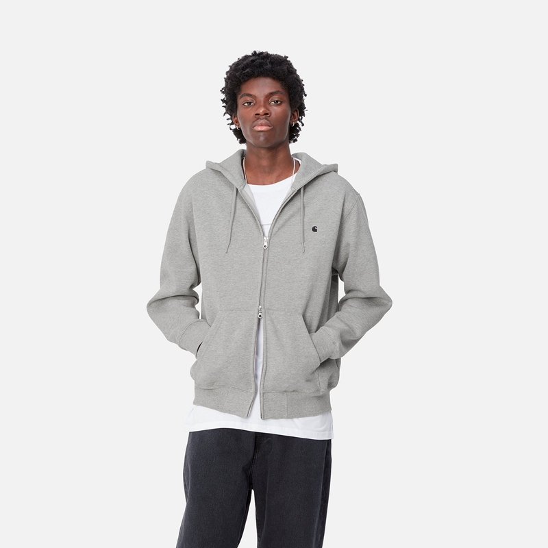 Kurtki Carhartt Hooded Madison Męskie Szare | KSX-209817