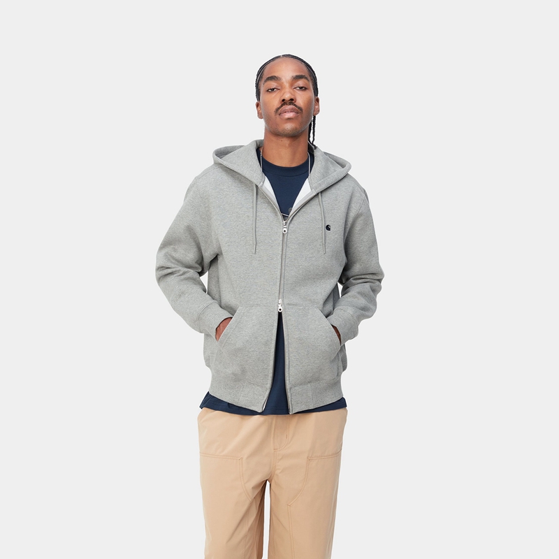 Kurtki Carhartt Hooded Madison Męskie Szare | KSX-209817