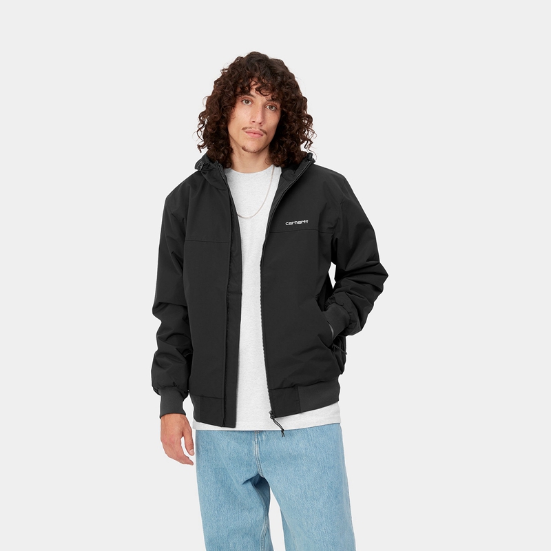 Kurtki Carhartt Hooded Sail Męskie Czarne | JAU-458039