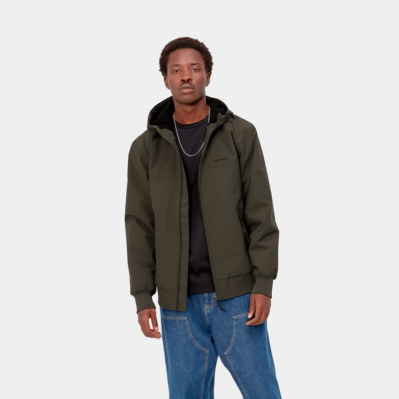 Kurtki Carhartt Hooded Sail Męskie Oliwkowe | IEC-376509