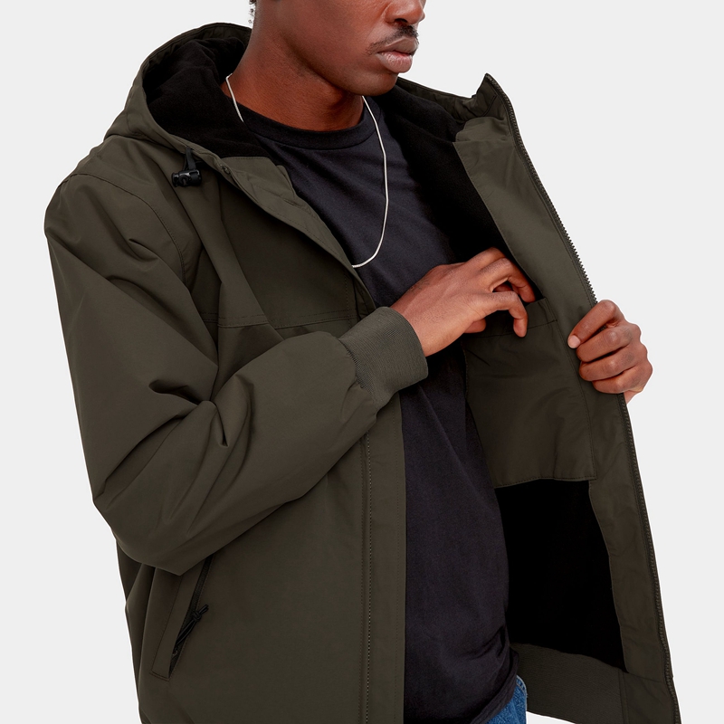 Kurtki Carhartt Hooded Sail Męskie Oliwkowe | IEC-376509