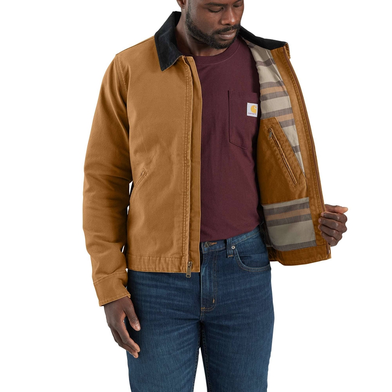 Kurtki Carhartt Re-Engineered Rugged Flex® Relaxed Fit Duck Detroit Męskie Brązowe | UOG-156432