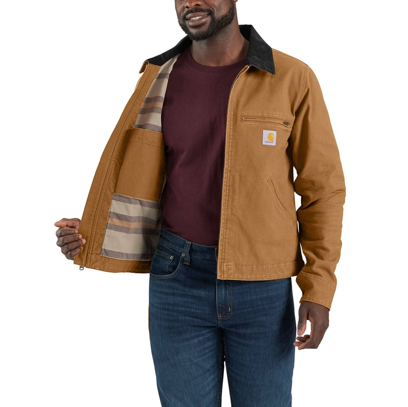 Kurtki Carhartt Re-Engineered Rugged Flex® Relaxed Fit Duck Detroit Męskie Brązowe | UOG-156432