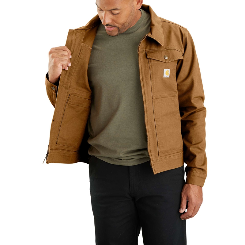 Kurtki Carhartt Rugged Flex® Relaxed Fit Duck Męskie Brązowe | CWH-561834