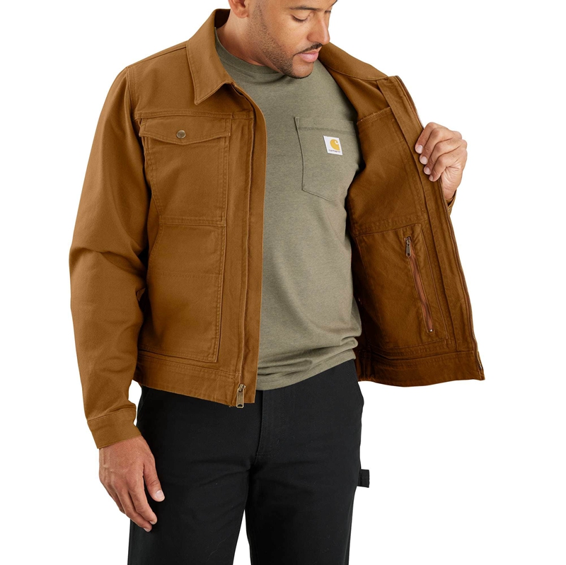 Kurtki Carhartt Rugged Flex® Relaxed Fit Duck Męskie Brązowe | CWH-561834