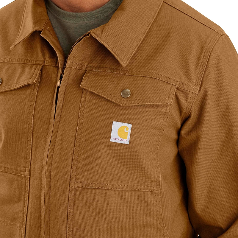 Kurtki Carhartt Rugged Flex® Relaxed Fit Duck Męskie Brązowe | CWH-561834