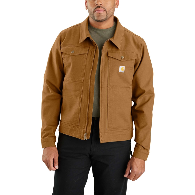 Kurtki Carhartt Rugged Flex® Relaxed Fit Duck Męskie Brązowe | CWH-561834