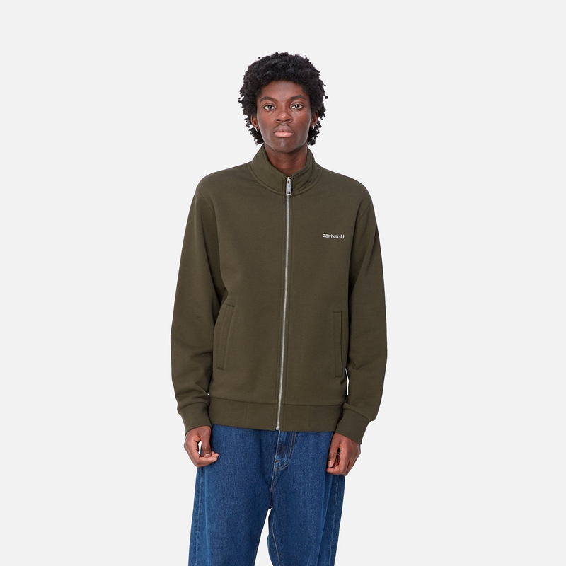 Kurtki Carhartt Script Embroidery Męskie Oliwkowe | PHK-239718