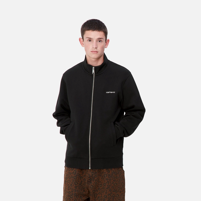 Kurtki Carhartt Script Embroidery Męskie Czarne | RCY-968425