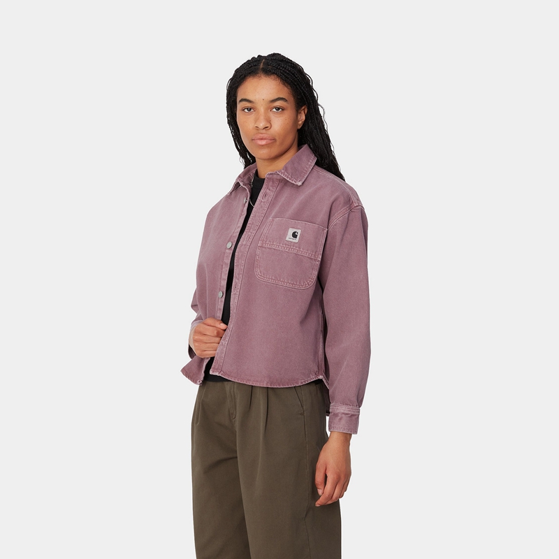 Kurtki Koszulowe Carhartt Georgia Damskie Fioletowe | QMZ-456029