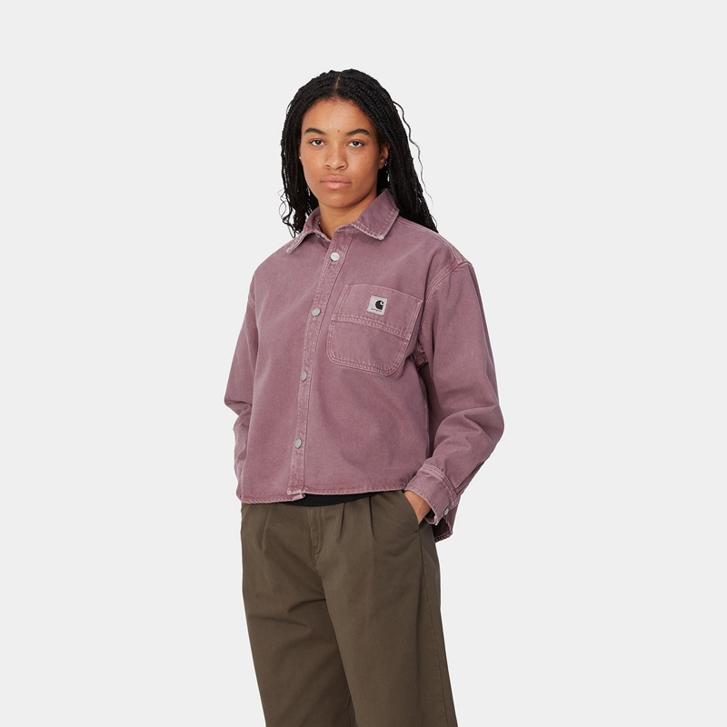 Kurtki Koszulowe Carhartt Georgia Damskie Fioletowe | QMZ-456029