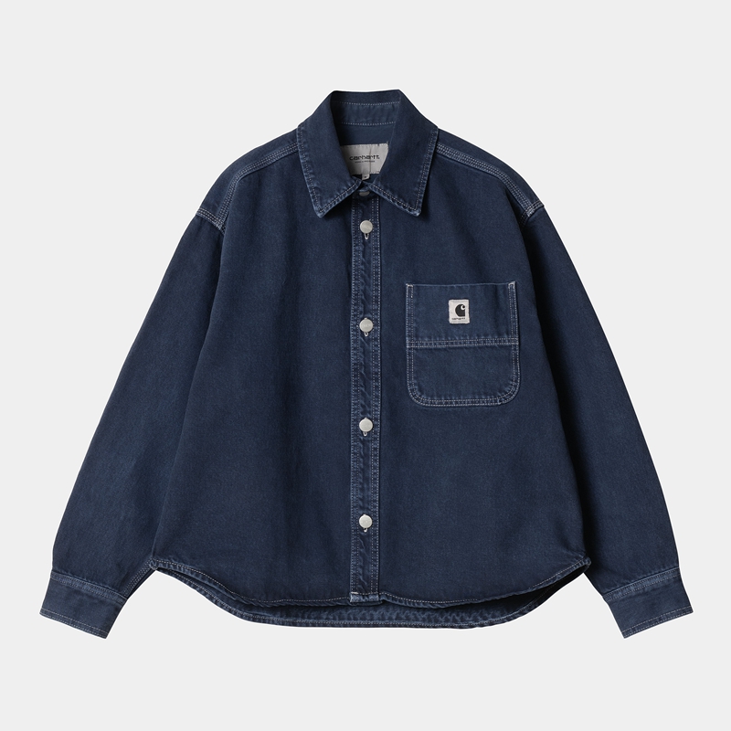 Kurtki Koszulowe Carhartt Georgia Damskie Granatowe | JRX-063574