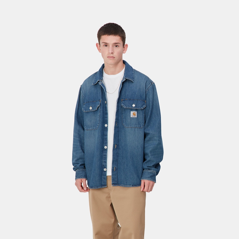 Kurtki Koszulowe Carhartt Harvey Męskie Niebieskie | XWR-023861