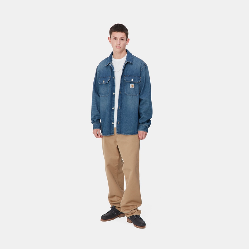 Kurtki Koszulowe Carhartt Harvey Męskie Niebieskie | XWR-023861