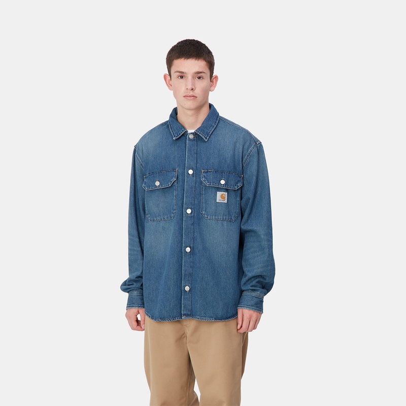 Kurtki Koszulowe Carhartt Harvey Męskie Niebieskie | XWR-023861