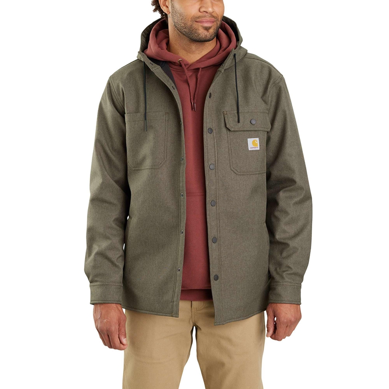 Kurtki Koszulowe Carhartt Rain Defender® Relaxed Fit Heavyweight Hooded Męskie Oliwkowe | LRJ-538607