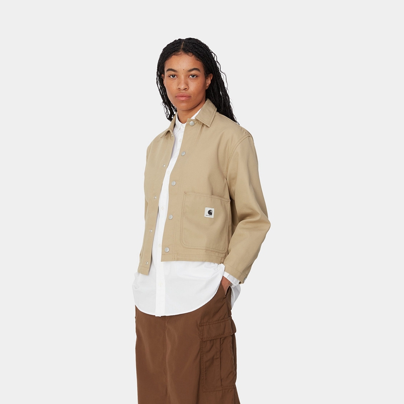 Kurtki Koszulowe Carhartt Simple Damskie Khaki | WIF-278190