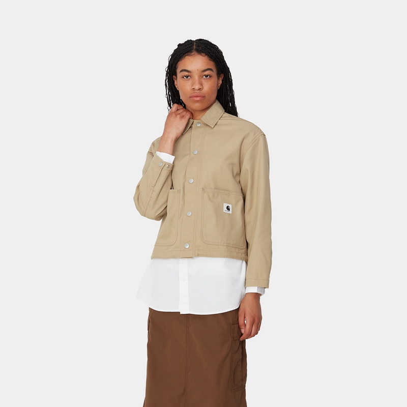 Kurtki Koszulowe Carhartt Simple Damskie Khaki | WIF-278190