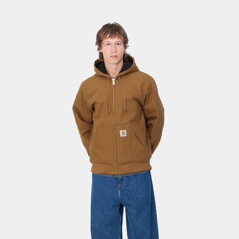 Kurtki Zimowe Carhartt Active Męskie Brązowe | EMQ-586419