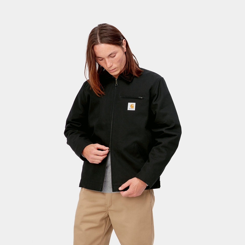 Kurtki Zimowe Carhartt Detroit Męskie Czarne | QXZ-369514