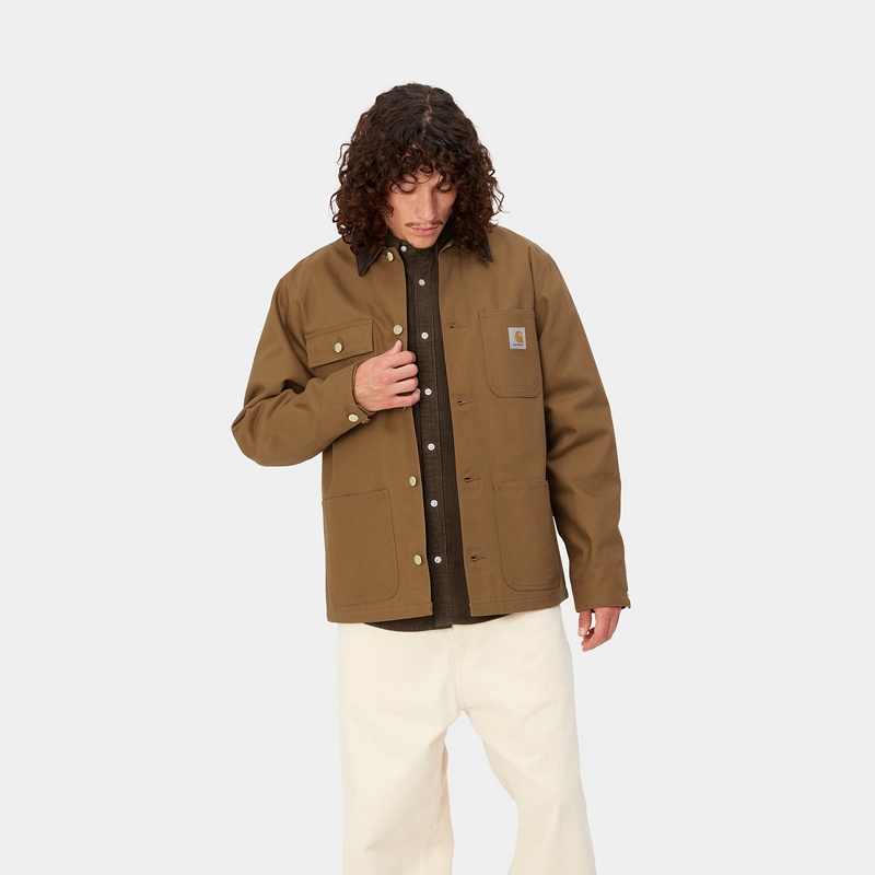 Kurtki Zimowe Carhartt Michigan Męskie Khaki | NMO-207519