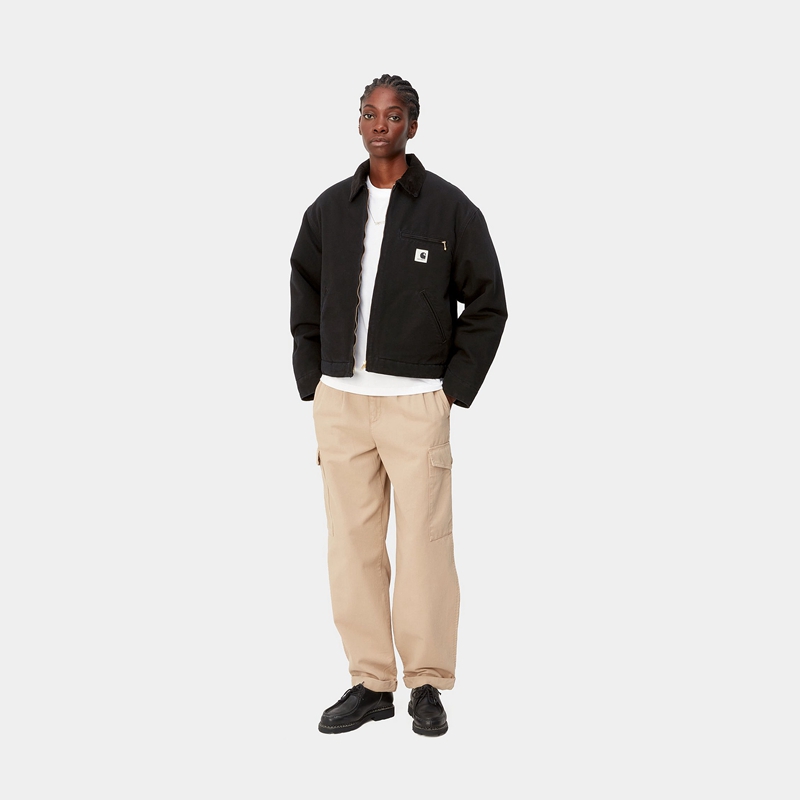 Kurtki Zimowe Carhartt OG Detroit Damskie Czarne | GUD-805432