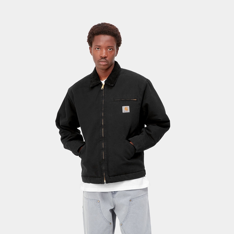 Kurtki Zimowe Carhartt OG Detroit Męskie Czarne | REH-125894