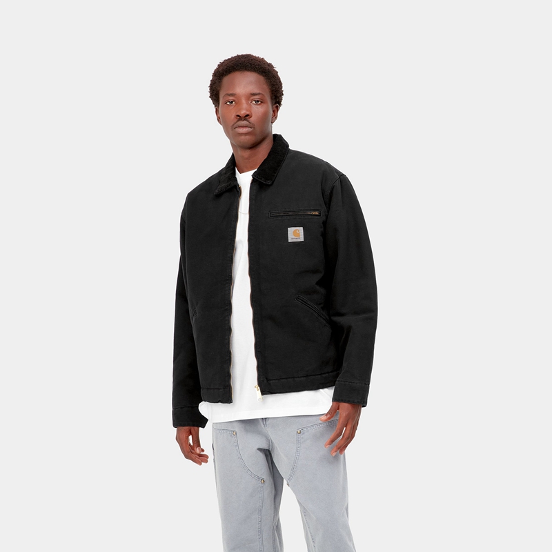 Kurtki Zimowe Carhartt OG Detroit Męskie Czarne | REH-125894