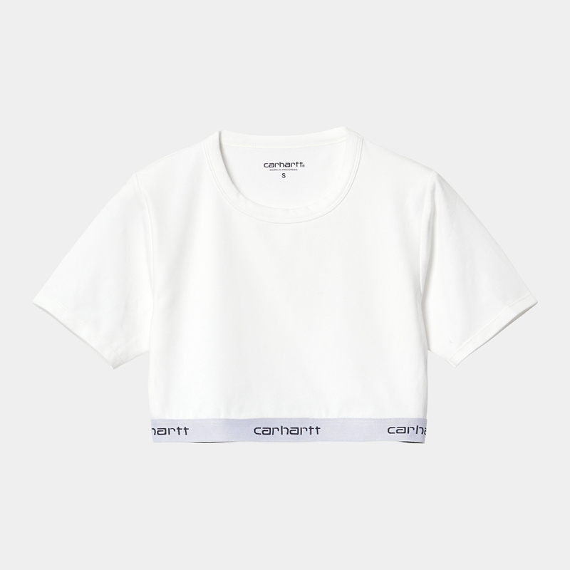 Najfatalniejszy Carhartt Script Crop Damskie Białe | KZN-605189